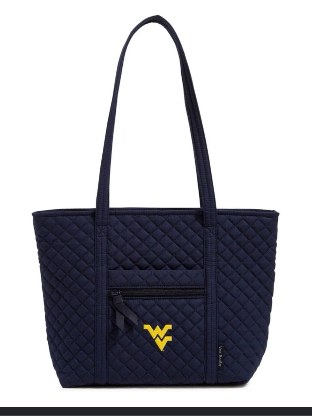 Quilted Navy Tote with Yellow WV Accent